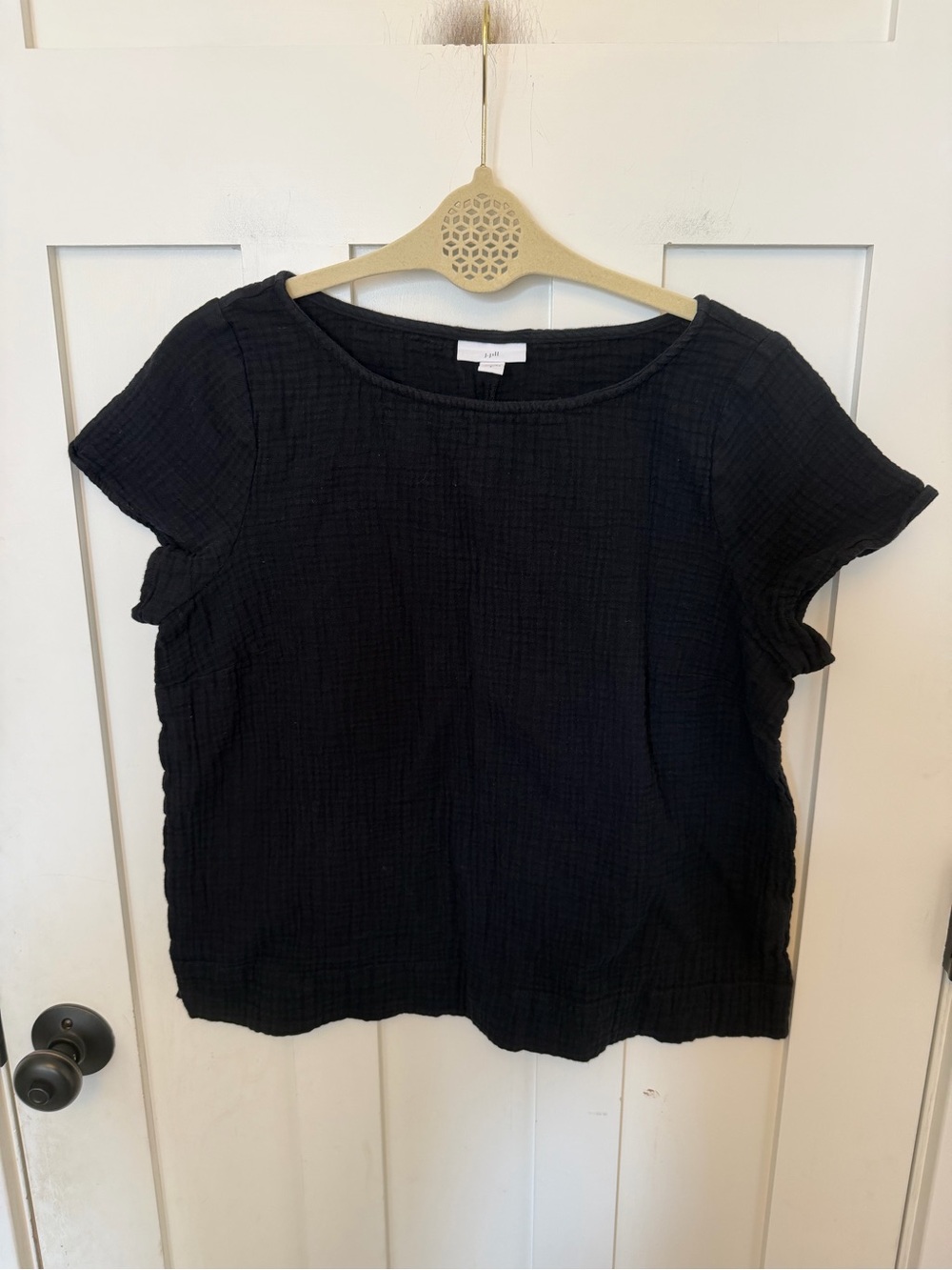 J. Jill Black Short Sleeve Gauze Cotton Lightweight Top Size Small T- Shirt Tee